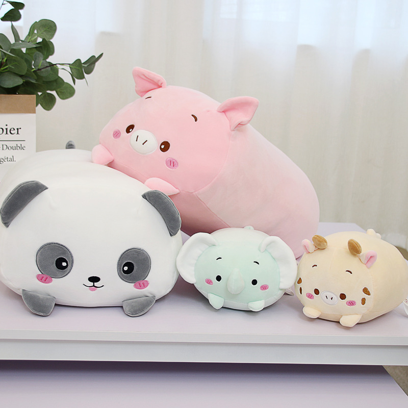 新款跨境可爱动物熊猫公仔毛绒玩具抱枕玩偶批发外贸大象娃娃礼品