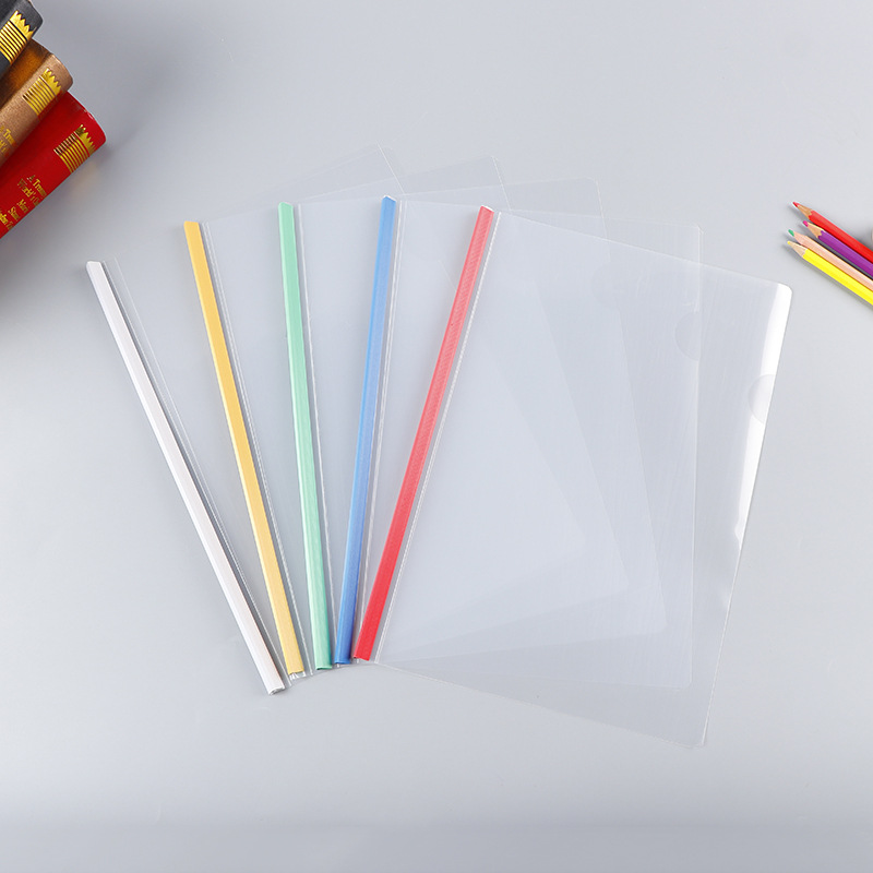 A4 Book Cover Students' Book Cover Transparent Thickened Slide Grip Report Cover Trolley Folder Office Supplies Materials Report Cover Wholesale