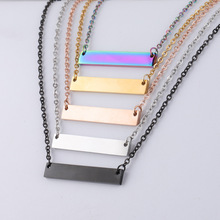 现货35mm stainless steel Blank bar necklace钛钢条条几何项链