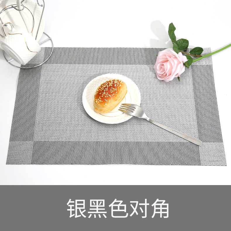 Shengte Wholesale Placemat Teslin PVC Square Northern European Style Western-Style Placemat Woven Chinese Style Dining Table Cushion Heat Insulation Simple