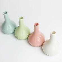 陶瓷工艺品花瓶花器简约创意新中式新品特价家居摆件粉红蓝绿白色