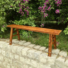 柏木板凳家用长条凳餐厅木制板凳碳化色木凳木质食堂火锅店长木凳