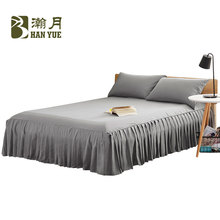 纯色床裙式单件床罩1.8米磨毛床套双人床单席梦思床垫保护套
