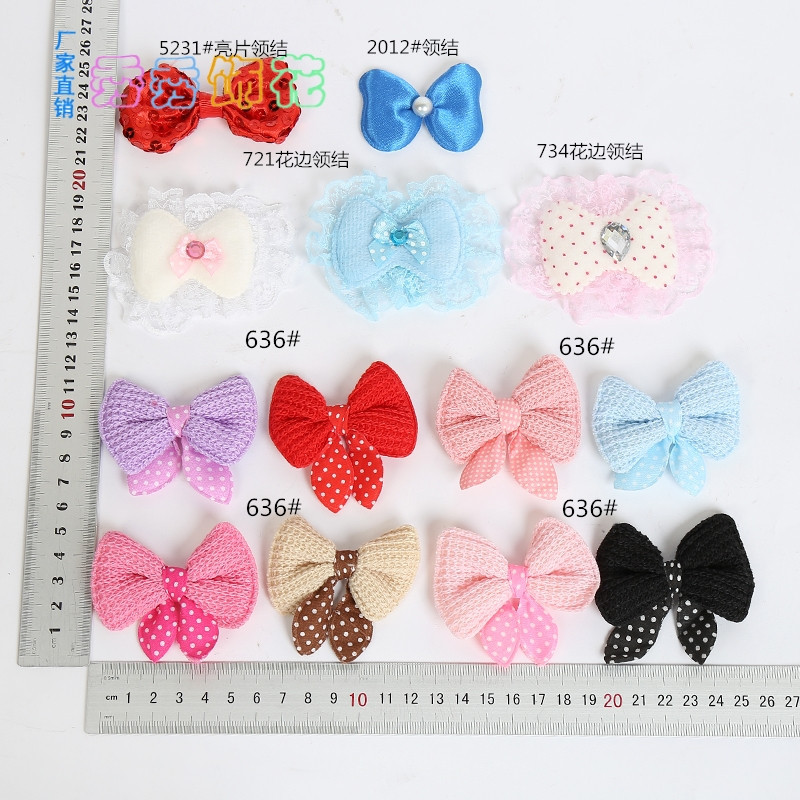 factory direct sales textile accessories cloth stickers polka dot bow cloth stickers wholesale diy jewelry accessories accessories