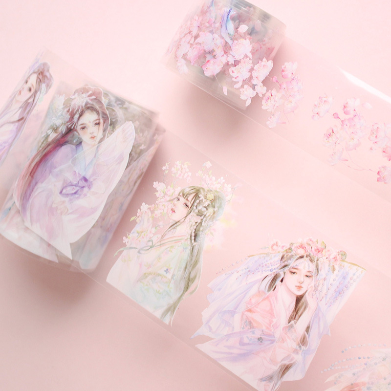 eno pet胶带 蒹葭伊人系列 手帐相册日记古风人物装饰贴画 3款