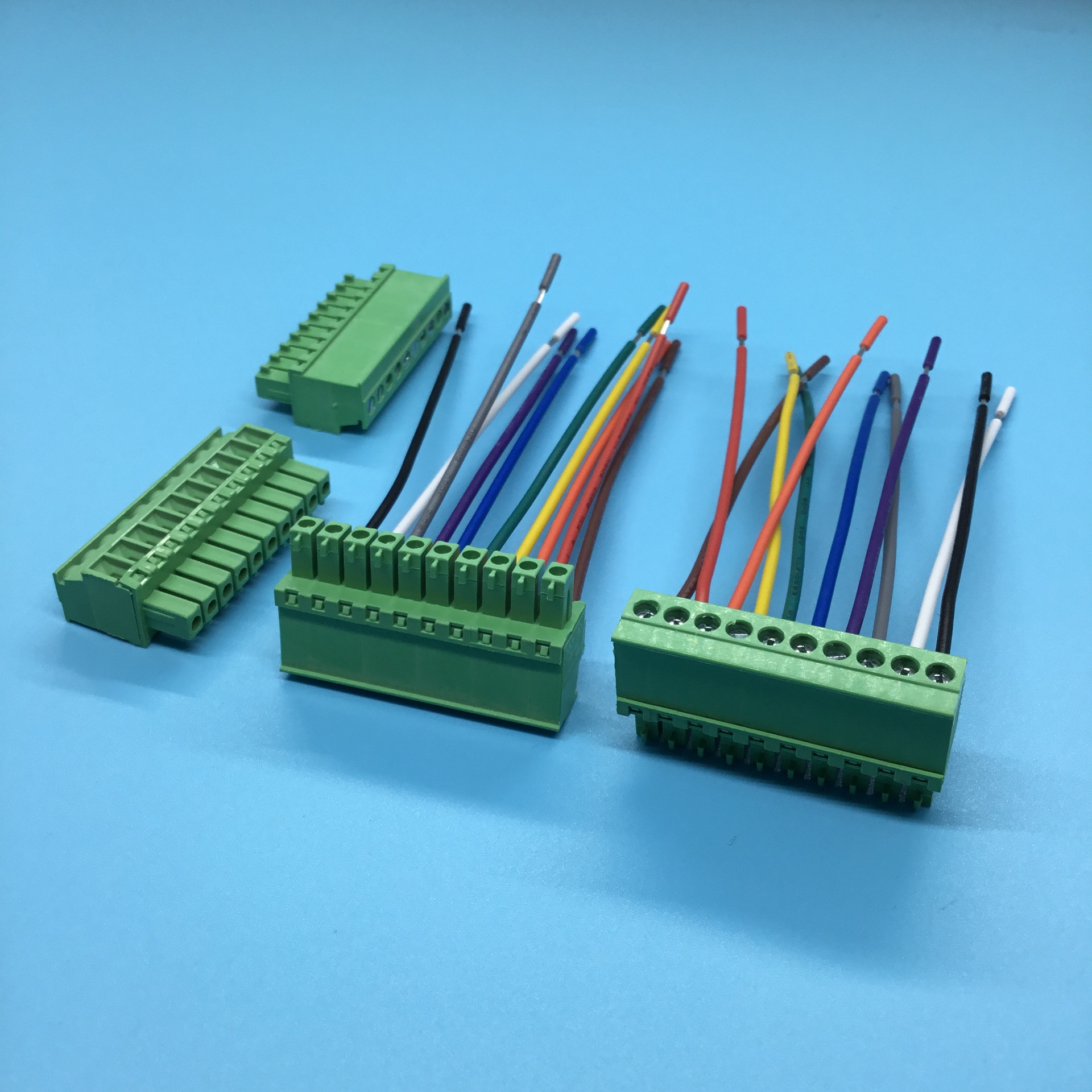 金丰盛插拔式接线端子 3.81间距绿色端子线 继电器控制电线连接线