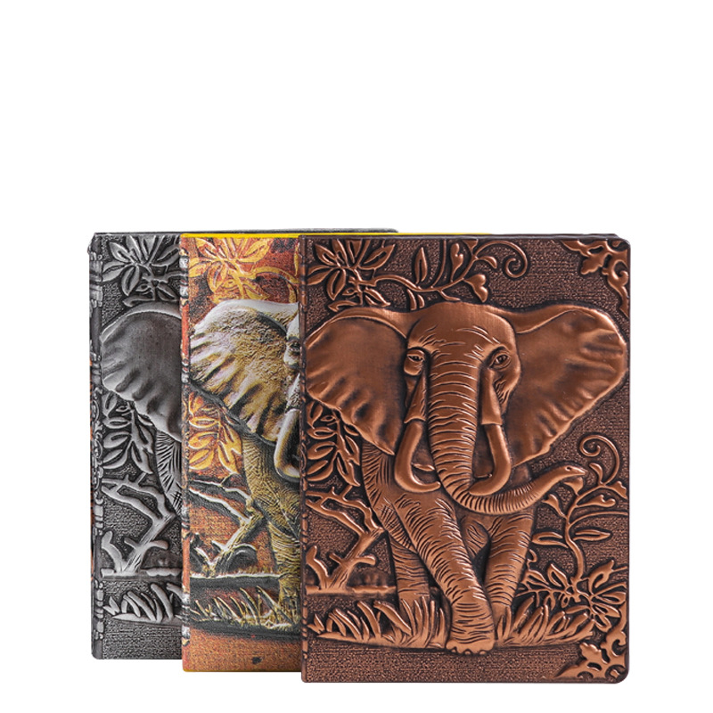 Small Elephant European Retro Leather Notebook Pu Travel Diary Notepad Gift Notebook