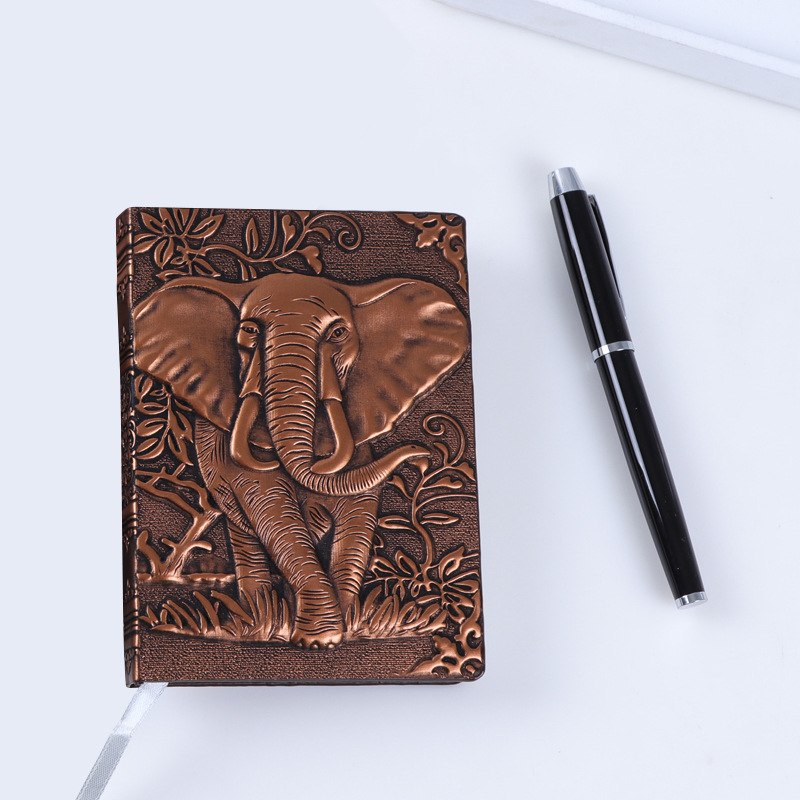 Small Elephant European Retro Leather Notebook Pu Travel Diary Notepad Gift Notebook