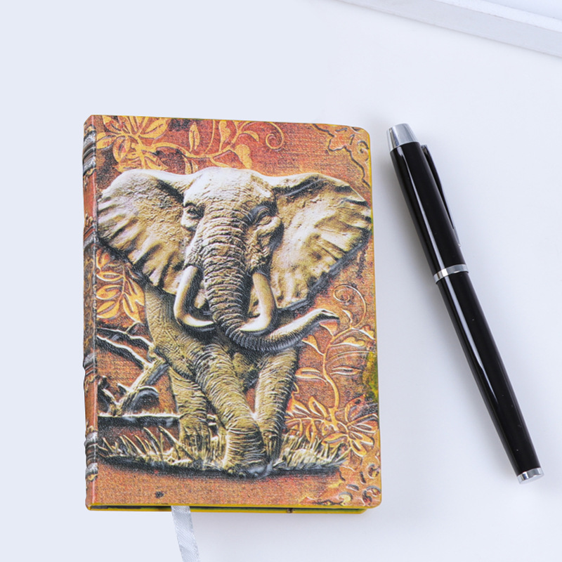 Small Elephant European Retro Leather Notebook Pu Travel Diary Notepad Gift Notebook