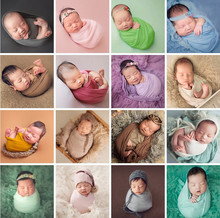 新生儿摄影裹布写真照相弹力布牛奶丝包裹巾拍照道具新款宝宝包单