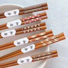 家用实木筷子手工贴彩条日式印尼铁木筷酒店木质筷子礼品筷餐具