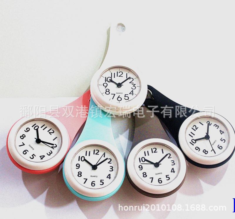 new silent bathroom waterproof anti-fog wall sticker clock fashion bathroom suction cup clock bedside silent clock