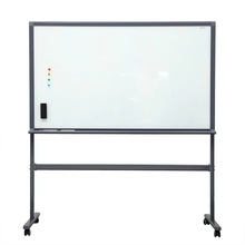 得力8737钢化玻璃白板900*1500mm支架式白板会议教学办公