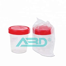 厂家供应120ml塑料小便杯红盖子带刻度检验采样杯一次性样本杯