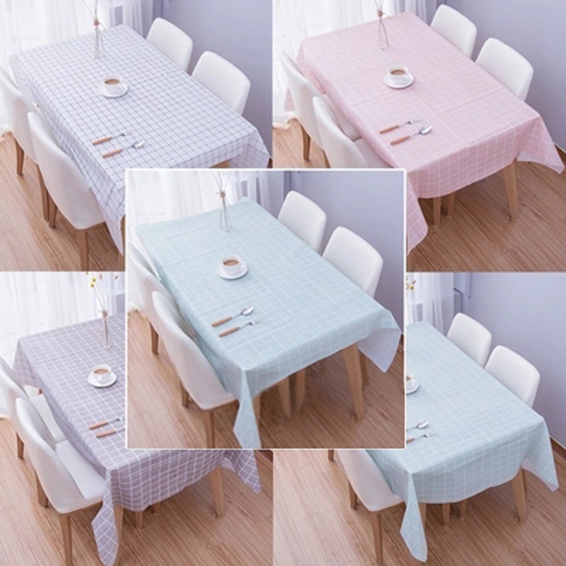 Home Tablecloth Simple Style Four-Color Plaid Tablecloth Oil-Proof Disposable Pvc Coffee Table Cloth and Tablecloth