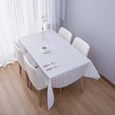 Home Tablecloth Simple Style Four-Color Plaid Tablecloth Oil-Proof Disposable Pvc Coffee Table Cloth and Tablecloth