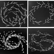 婚庆亚克力水晶串葡萄串 长条铝线扁水滴串 制作婚庆道具灯串配饰