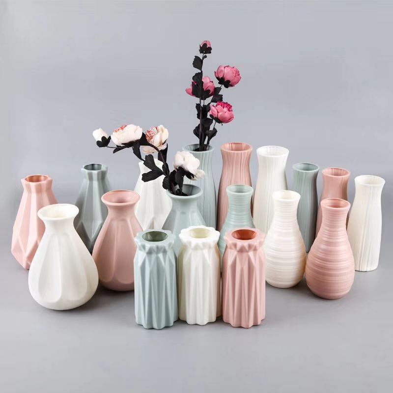 14 creative plastic vase new pe drop-resistant vase office vase a variety of optional dried flower vase