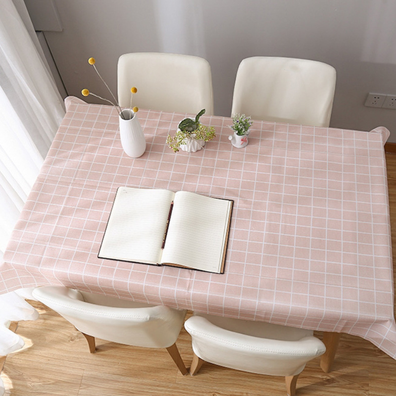 Home Tablecloth Simple Style Four-Color Plaid Tablecloth Oil-Proof Disposable Pvc Coffee Table Cloth and Tablecloth