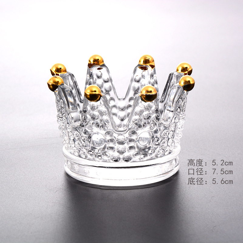 Crown Ashtray Creative Household Glass Ashtray High-Looking Ins Style European Style Candlestick Crystal Ashtray