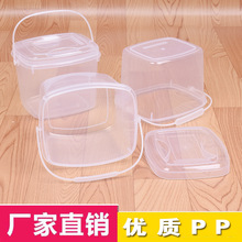 优质塑料方形小水桶带盖食品保鲜桶透明包装美术颜料桶沙滩桶
