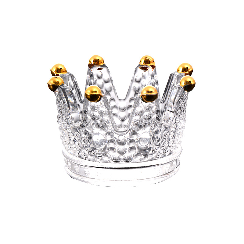 Crown Ashtray Creative Household Glass Ashtray High-Looking Ins Style European Style Candlestick Crystal Ashtray