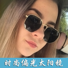 欧美潮流偏光太阳镜女网红小框金属墨镜跨境速卖炫彩水银眼镜