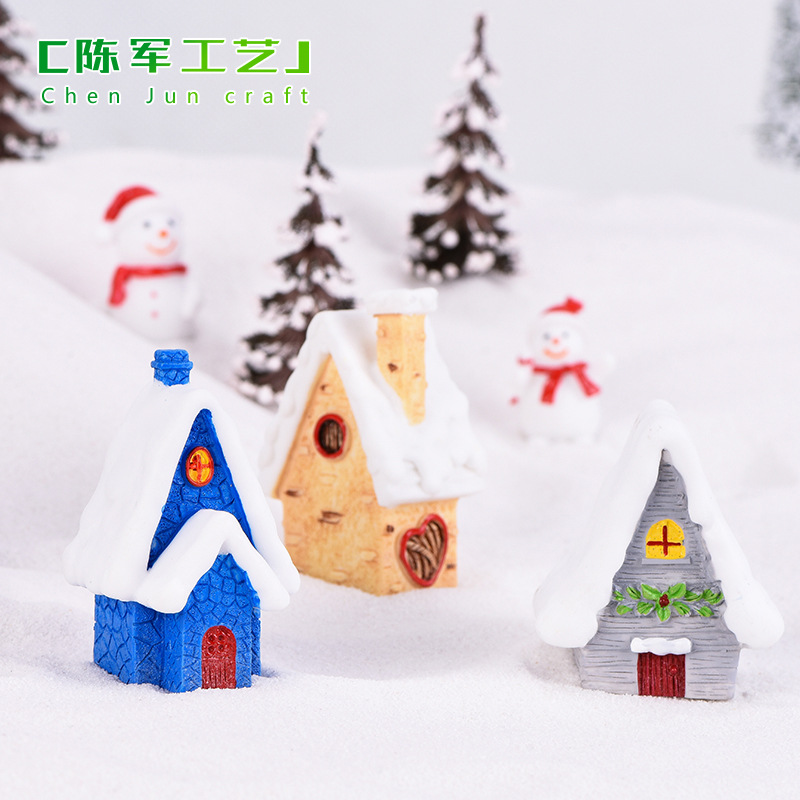 Cross-Border Foreign Trade Micro ndscape Creative Snow House Cistmas House Vil Gift Crystal Ball Accessories Small Ornaments