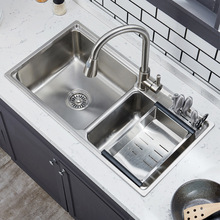 厂家直销不锈钢水槽 304加厚厨房多功能水槽不锈钢洗菜盆双槽水槽