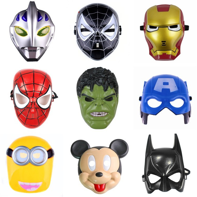六一节儿童表演出卡通动漫面具发光闪光咸蛋超人面具奥特曼面具