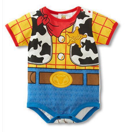 Summer Thin Cartoon Baby Clothes Cotton Short-Sleeved Triangle Sheath Jumpsuit Romper