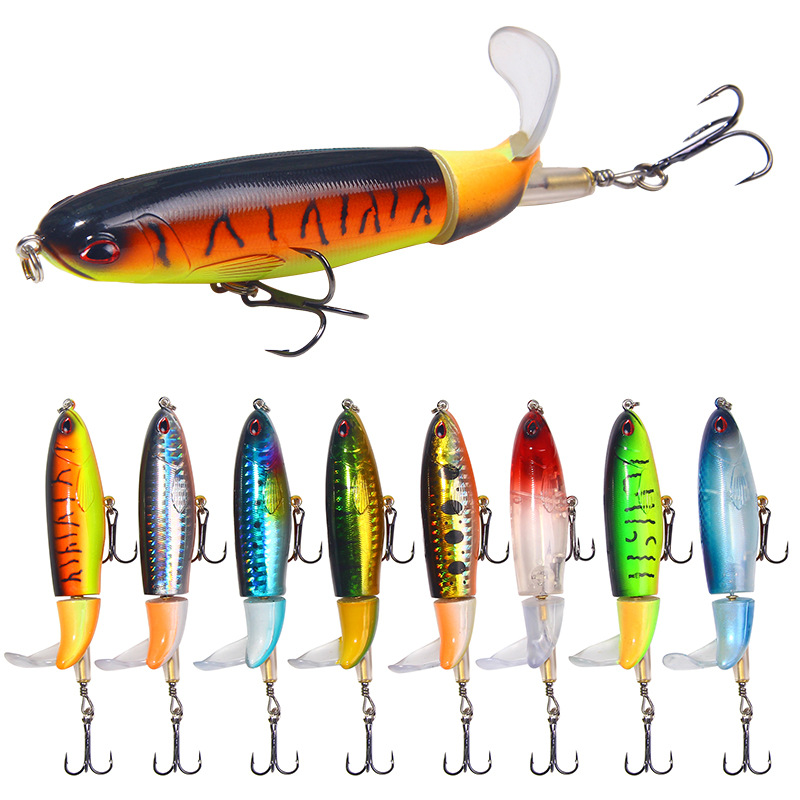 精品盒装路亚饵螺旋桨拖拉机鱼饵15克11厘米浮水波爬渔具跨境产品