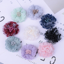 韩版4CM蕾丝鞋帽花胸针头花DIY手工服装定型花厂家直销配件花朵