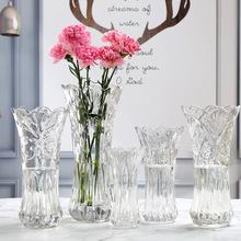 北欧ins高级感水晶玻璃花瓶透明鲜花水养桌面插花创意装饰摆件