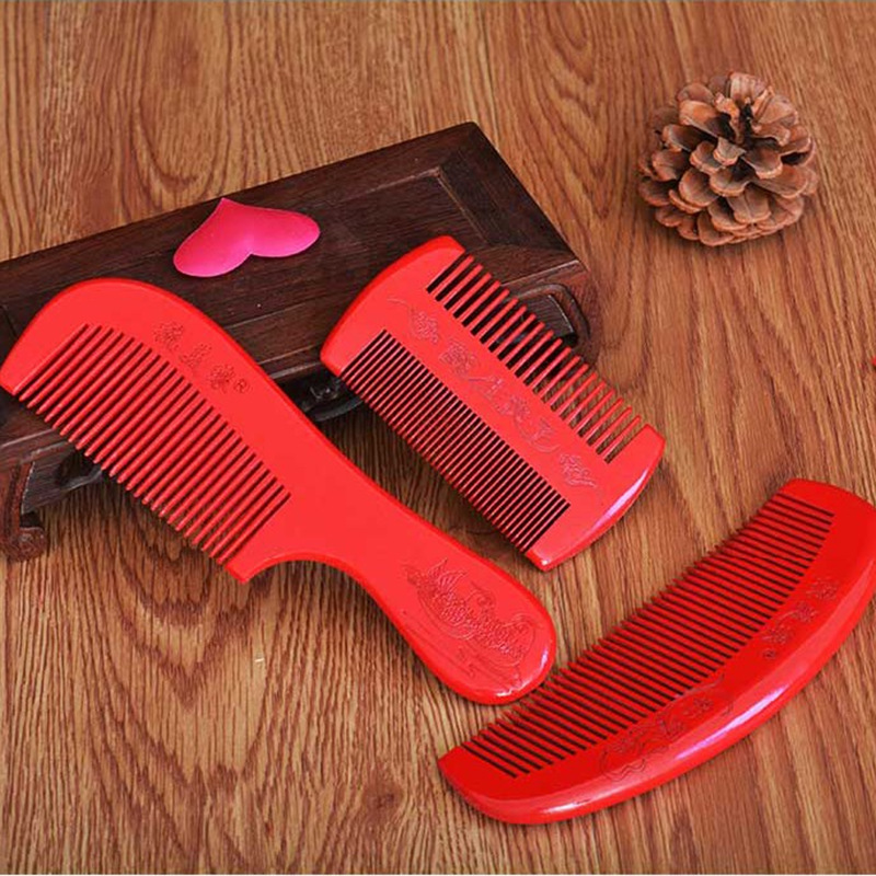 Grate Raw Noble New Wedding Couple Combs a Pair of Double-Edged Fine-Toothed Comb Wedding Bride Dowry Rosewood Comb Suit