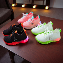2022新款春夏童鞋东南亚闪灯鞋LED男童儿童运动发光鞋韩版亮灯鞋