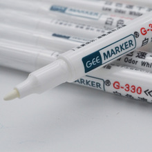 Geemarker白色油性记号笔 防水速干环保白色工业打点标记笔1-2mm