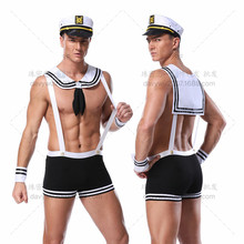 男士水手服酒吧夜店角色扮演白色情趣内衣海军装制服诱惑套装制服