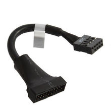USB 2.0 9pin公housing对USB 3.0 20pin母转接线 公对母延长线