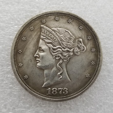 仿古工艺品美国1873黄铜材质复制纪念币