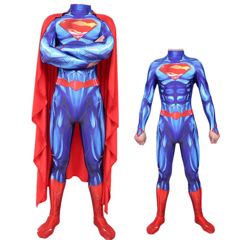 DC钢铁之躯超人紧身连体万圣节cosplay服装