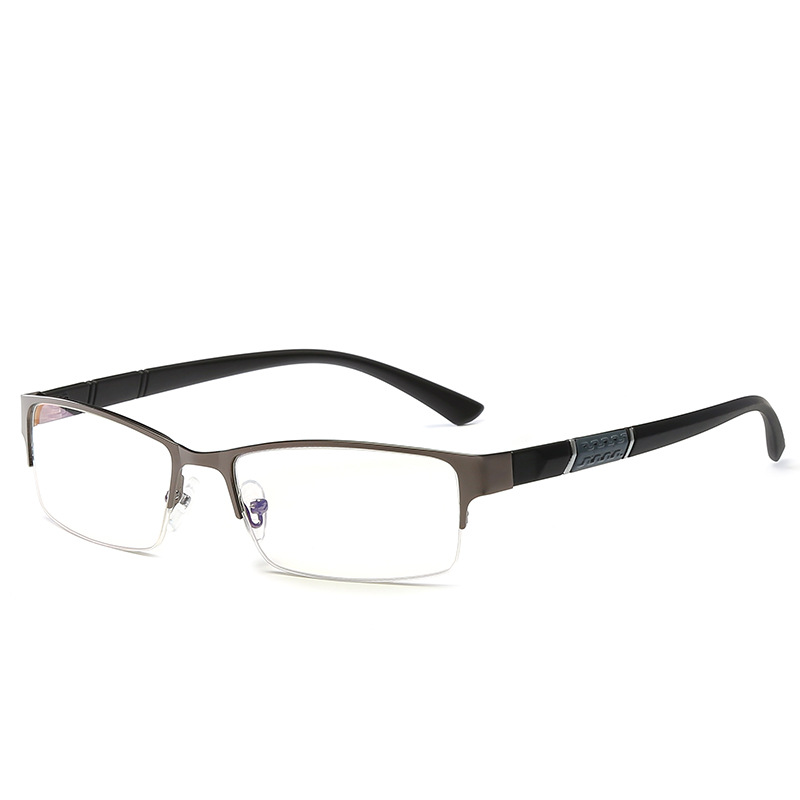 Color-Changing Men's Half-Frame Anti-Blue Light Glasses Internet Celebrity Gentleman Business Myopia Glasses Finished Product Wholesale 806 Myopia