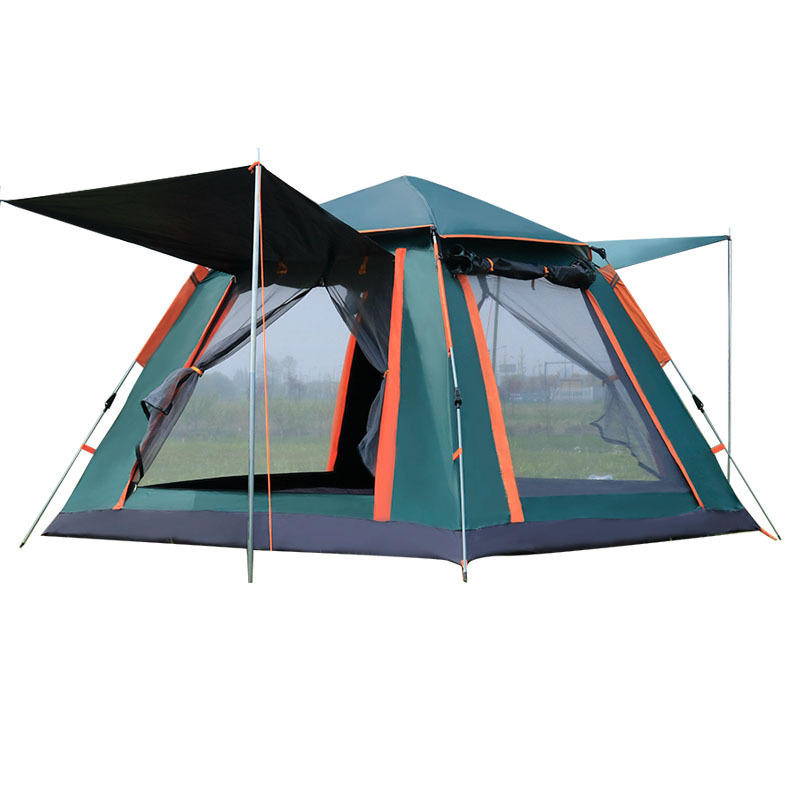 Camping Outdoor Automatic Quickly Open Beach Camping Tent Rain-Proof Multi-Person Camping Four-Side Tent Factory Wholesale