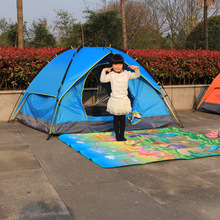 厂家直销双用弹压旅游帐篷户外自动双层3-4人户外野营露营帐篷