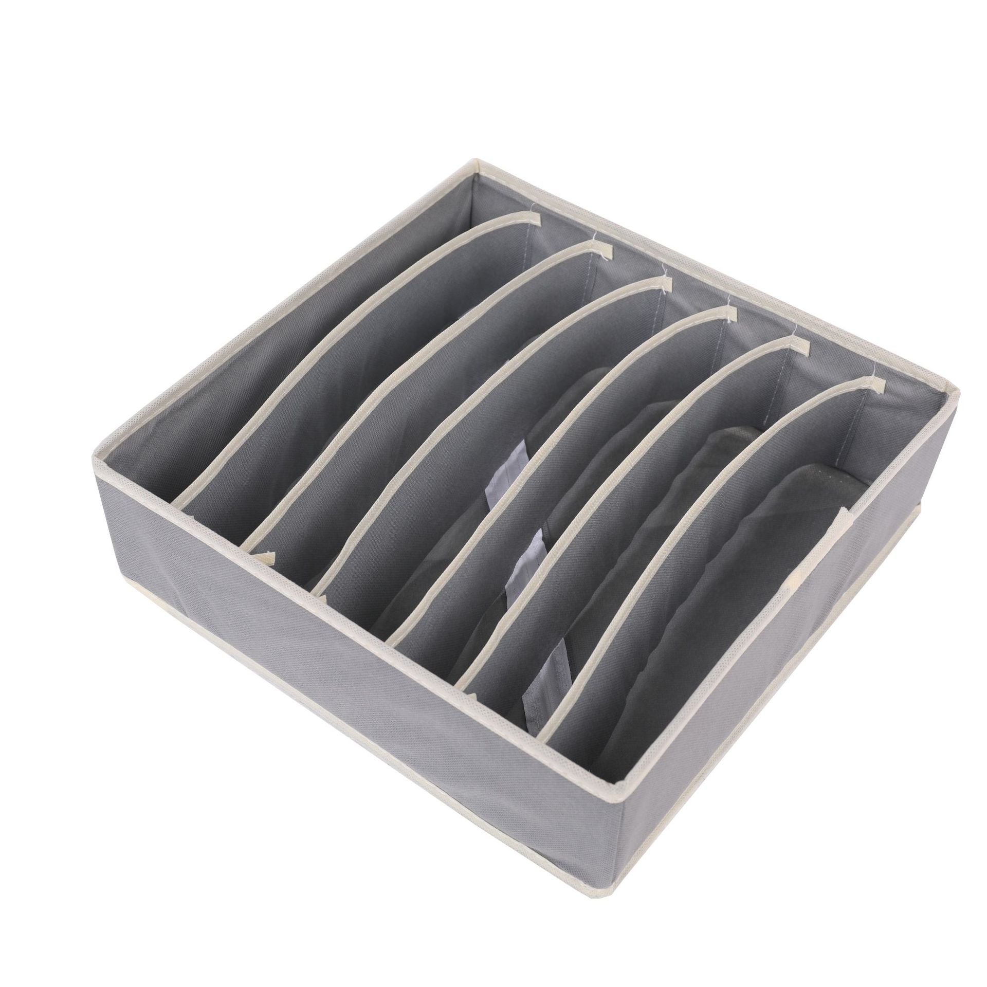 M Light Gray Underwear Storage Box Four-Piece Socks Storage Box Fabric Home Bra Organizing Box Finishing