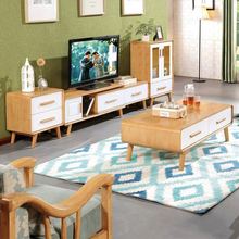 北欧简约可伸缩电视柜茶几客厅家具套装 小户型迷你简易电视地柜