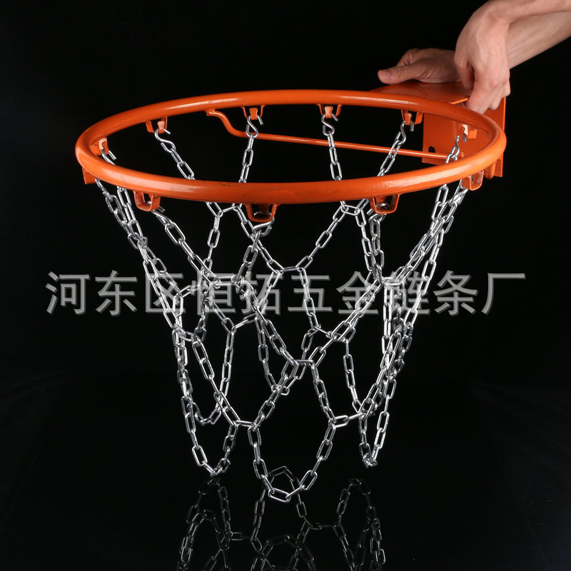 厂家生产金属篮球网 篮球框铁网兜 镀锌加粗铁篮球筐网链