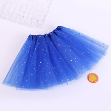女童半身裙洋气春夏款新亮闪闪粉星星网纱裙公主女宝宝蓬蓬裙短裙
