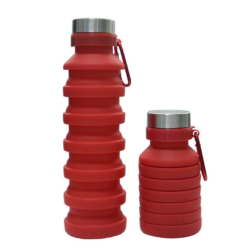 Factory in Stock 550ml Creative Silicone Folding Kettle Running Fitness Portable Water Cup Outdoor Sports Cup