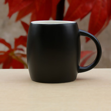 厂家直销创意个性陶瓷杯可印刷LOGO哑光黑色釉杯子咖啡杯礼品杯子